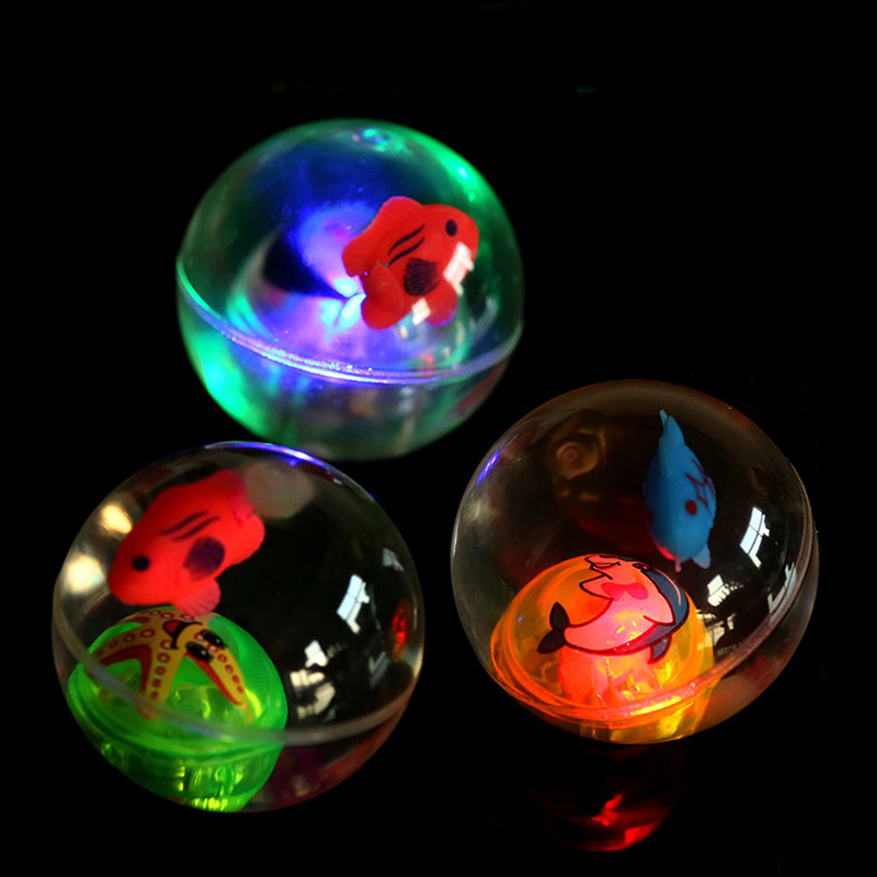 2PC Children's toys Light Up Bouncing Balls Flash Crystal Ball 5.5cm Toy Ball crystal ball