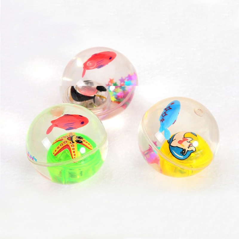 2PC Children's toys Light Up Bouncing Balls Flash Crystal Ball 5.5cm Toy Ball crystal ball