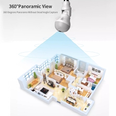 4MP Wifi 360 Panorama IP Camera CCTV Video Surveillance Fisheye Panoramic Bulb CCTV Video Night Vision Wireless Surveillance Cam