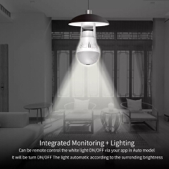 4MP Wifi 360 Panorama IP Camera CCTV Video Surveillance Fisheye Panoramic Bulb CCTV Video Night Vision Wireless Surveillance Cam