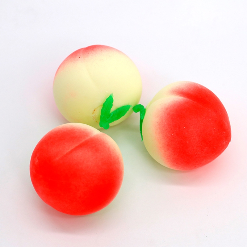 2PCS 3in Fidget Vent Ball Toy Hand Squeeze Peach Ball Miniature Novelty Toy Toddler Gift Stress Relief Toy Flour Squishy Ball