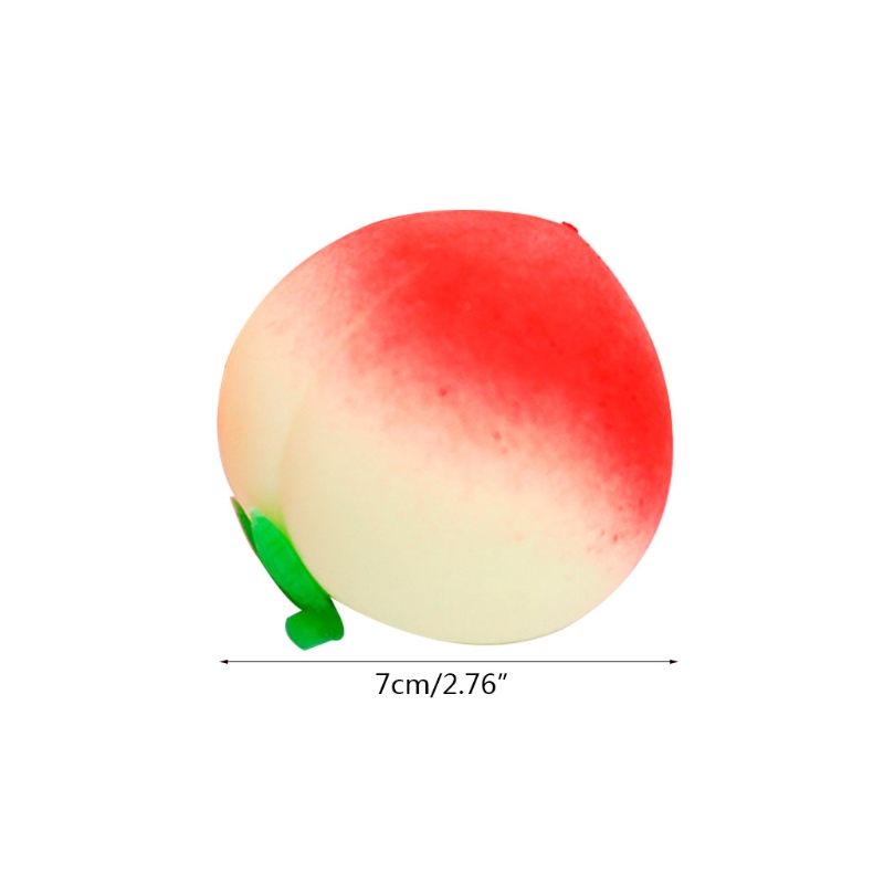 2PCS 3in Fidget Vent Ball Toy Hand Squeeze Peach Ball Miniature Novelty Toy Toddler Gift Stress Relief Toy Flour Squishy Ball