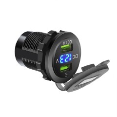 Kebidu Car Charger Type C Dual USB PD QC 3.0 Car Charger Socket Power Outlet Adapter For 12V 24V Car Truck Boat RV Motorcycle