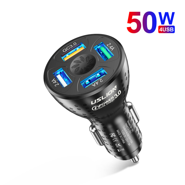USB Fast Car Charger 50W Quick Charge QC 3.0 4.0 Car Adapter For iphone 13 Mobile Phone Universal Car Charge