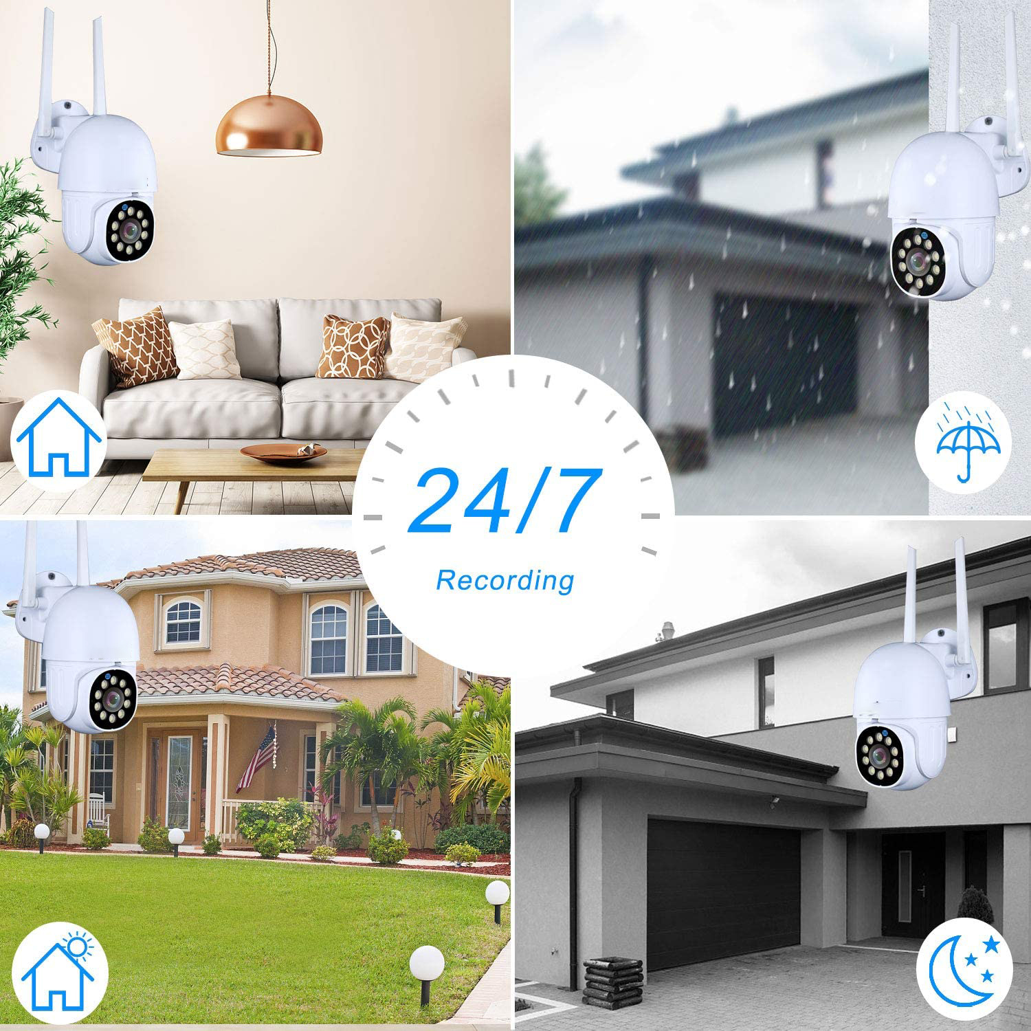 3MP Tuya Wifi IP Camera 1080P Auto Tracking Motion Detection Alarm CCTV Camera Outdoor Waterproof Wifi Security Cam Smart Life