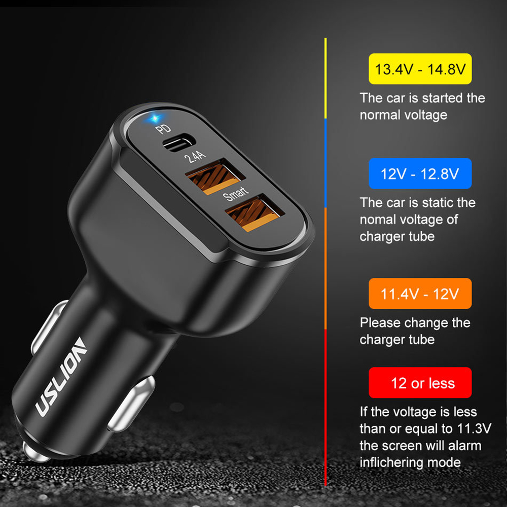 Dual USB PD Type-C Car Charger 30W Fast Charge Adapter for iPhone 12 11 Pro Max USB Charger Auto Mobile Phone Accessories