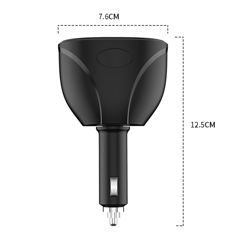 Car Charger USB Cigarette Lighter QC Fast Charging Splitter Cigarette Lighter Charger Adapter Socket Rotatable Digital Voltage