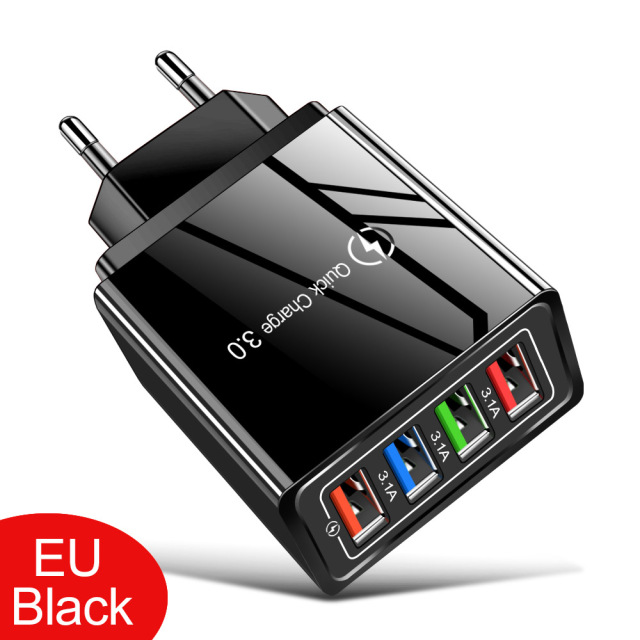 USB Charger 3.1A Fast Charging Station Power Adapter  Mobile Phone Wall Charger Socket