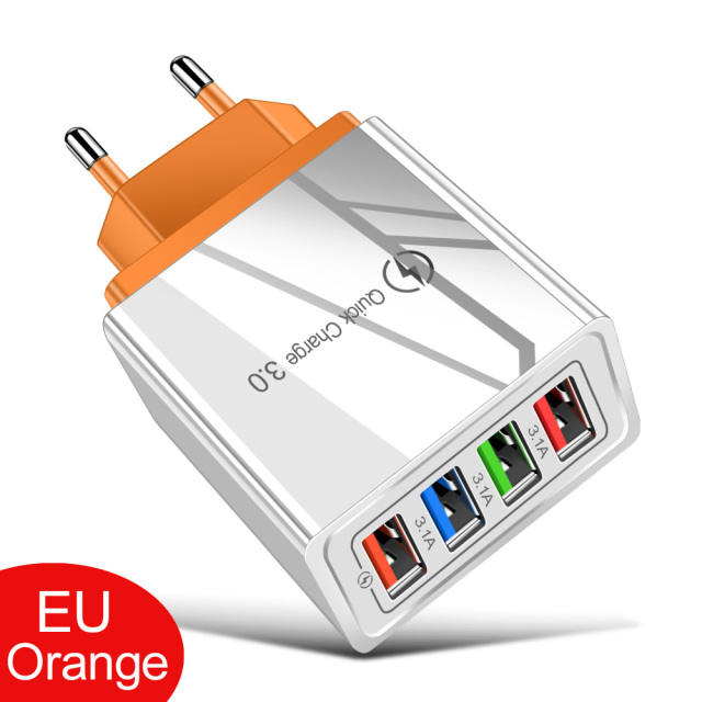 USB Charger 3.1A Fast Charging Station Power Adapter  Mobile Phone Wall Charger Socket