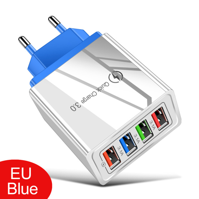 USB Charger 3.1A Fast Charging Station Power Adapter  Mobile Phone Wall Charger Socket