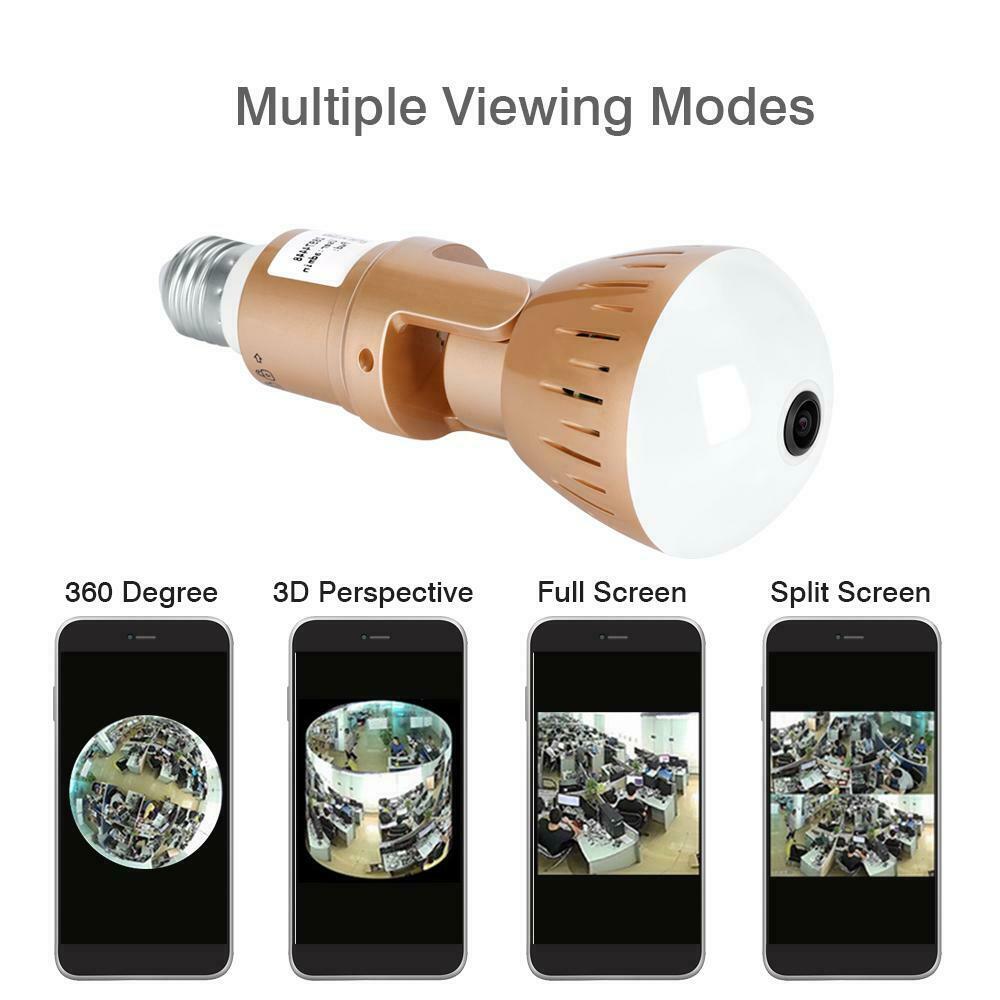 3MP IP Camera Bulb Lamp light Wireless 360 Degrees Panoramic Light Home Cctv Security Video Surveillance Wifi  Camera