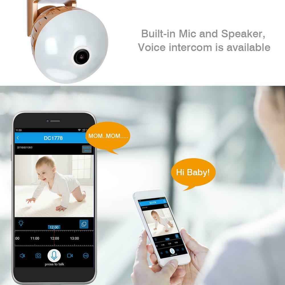 3MP IP Camera Bulb Lamp light Wireless 360 Degrees Panoramic Light Home Cctv Security Video Surveillance Wifi  Camera