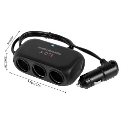 3 Socket Cigarette Lighter Splitter 120W 12V 24V Car Cigarette Lighter Dual USB LED Car Fast Charger Car Charger Adapter