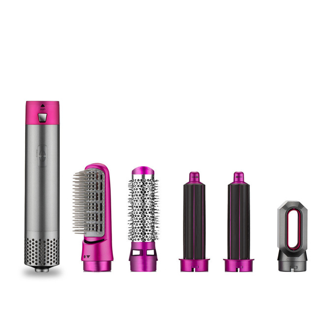 Electric One Step 5in1 Detachable Hot Air Comb Hair Styling Heating Auto Wrap Rotating Hair Straightening Curling Iron Wand Sets