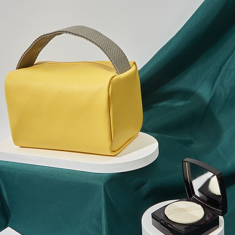 Creative portable storage bag candy color square wash bag pvc leather waterproof large-capacity cosmetic bag