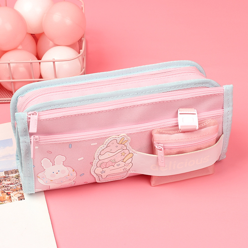Primary school students popular mesh stationery bag ins large capacity stationery box