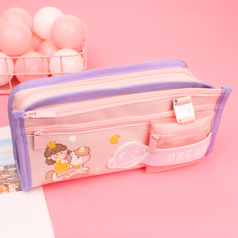Primary school students popular mesh stationery bag ins large capacity stationery box