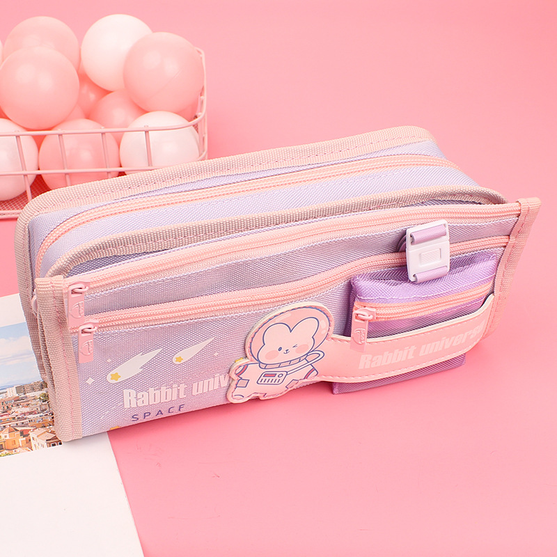 Primary school students popular mesh stationery bag ins large capacity stationery box