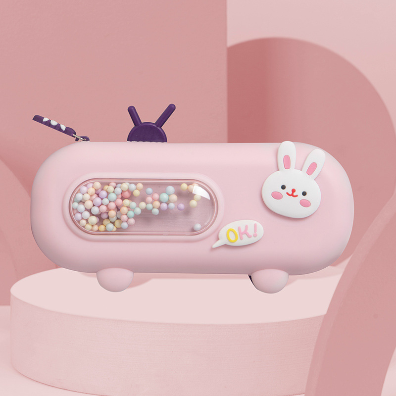 Bubble machine pencil bag cartoon cute radio shape creative stationery pencil bag primary school students large capacity pencil case