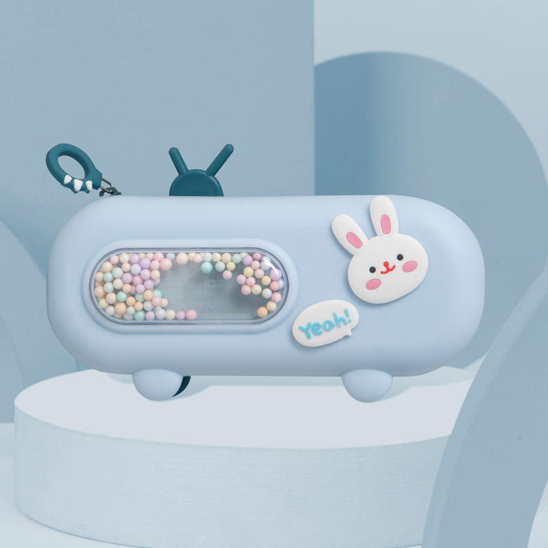 Bubble machine pencil bag cartoon cute radio shape creative stationery pencil bag primary school students large capacity pencil case