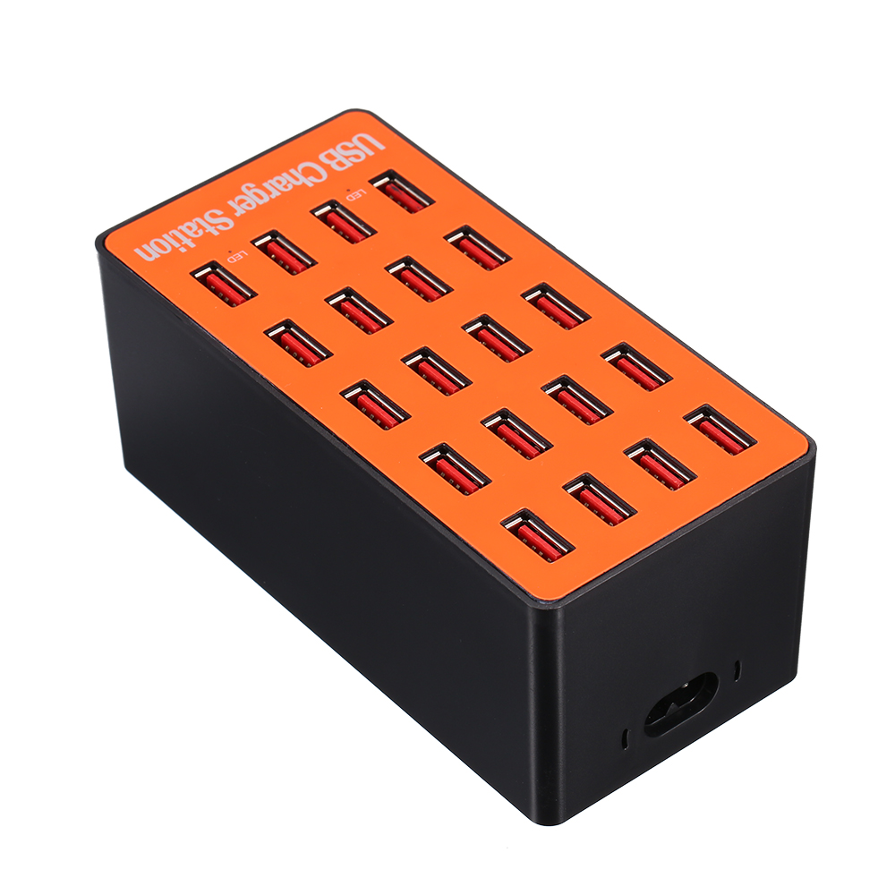 100W 20-Port USB Hubs With Wall Charger Adapter Smart Charging Station Auto Detect Tech & Foldable Plug