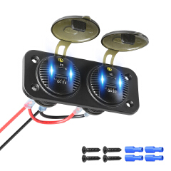 Car Charger QC3.0 & Type-C Outlet 12V/24V Dual USB C PD Quick Charge for Marine Boat Motorcycle Truck Camper Power Adapter Panel