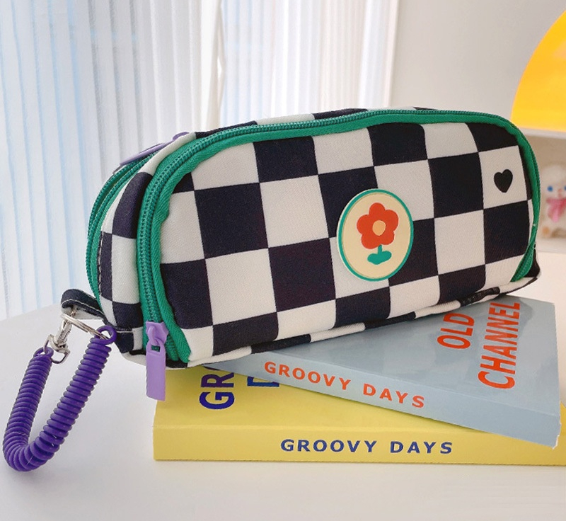 Checkerboard pencil case girl high-value unpopular pencil stationery box