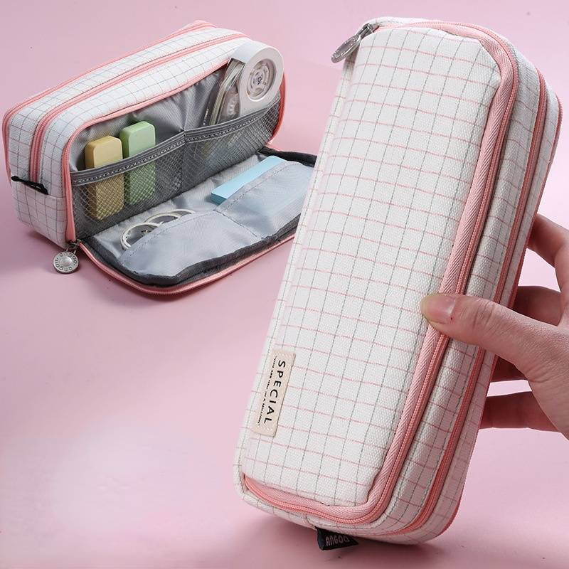 Double open multi-layer pencil bag multi-function cosmetic bag student stationery box
