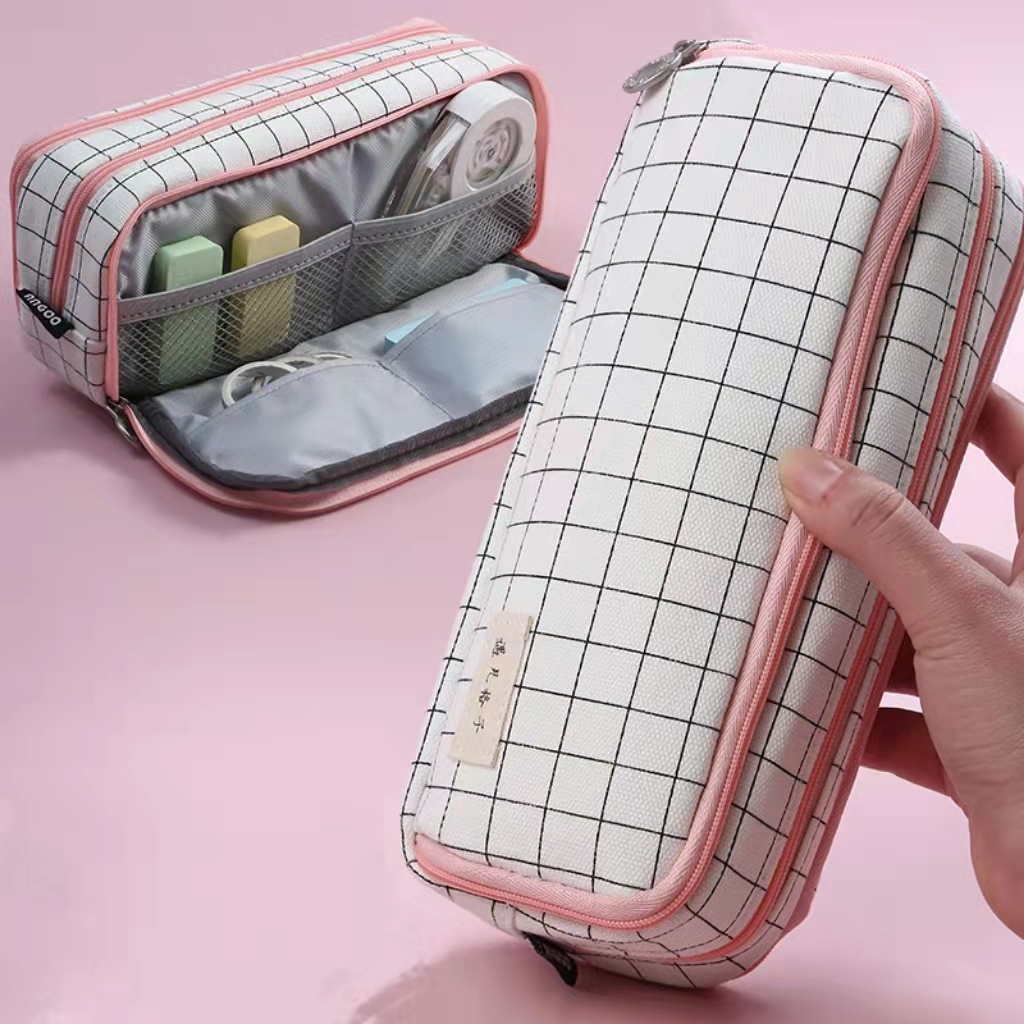 Double open multi-layer pencil bag multi-function cosmetic bag student stationery box