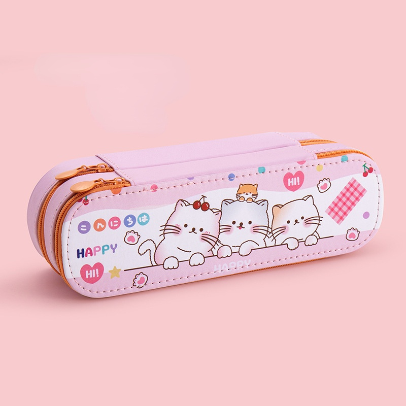 Double-layer primary school pencil box ins cute girls children men and women large-capacity multi-functional double pencil box stationery box