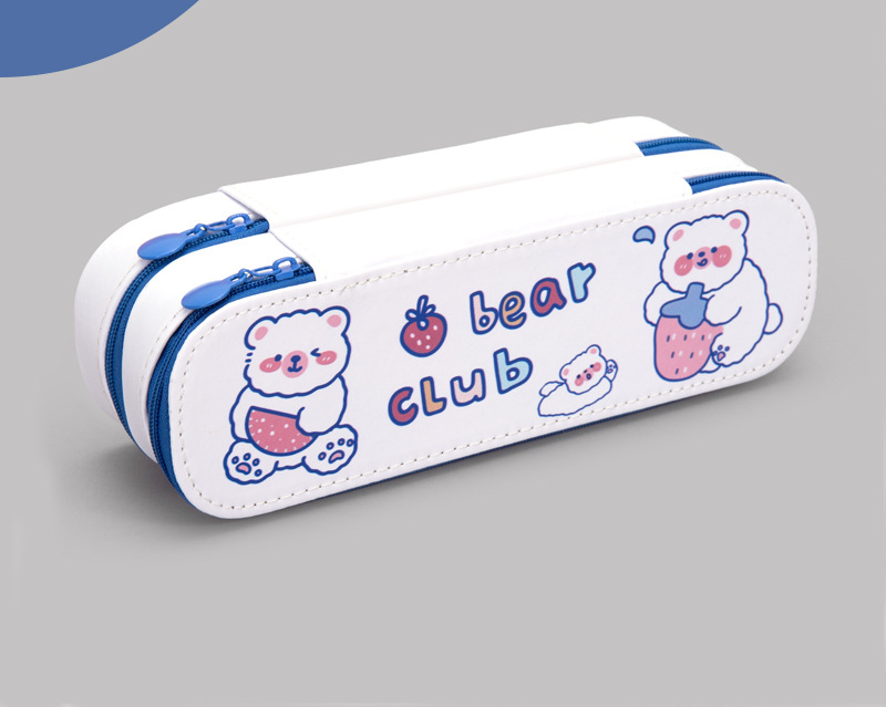 Double-layer primary school pencil box ins cute girls children men and women large-capacity multi-functional double pencil box stationery box
