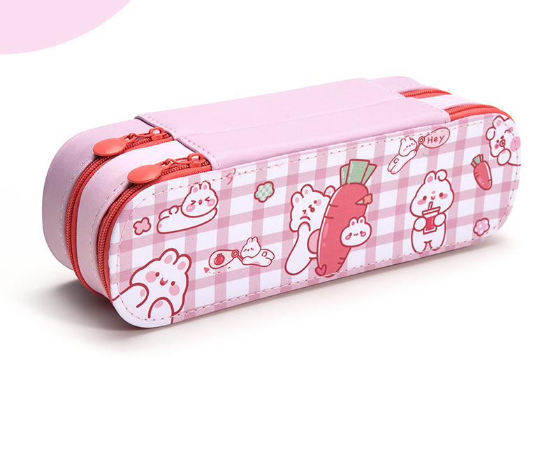 Double-layer primary school pencil box ins cute girls children men and women large-capacity multi-functional double pencil box stationery box