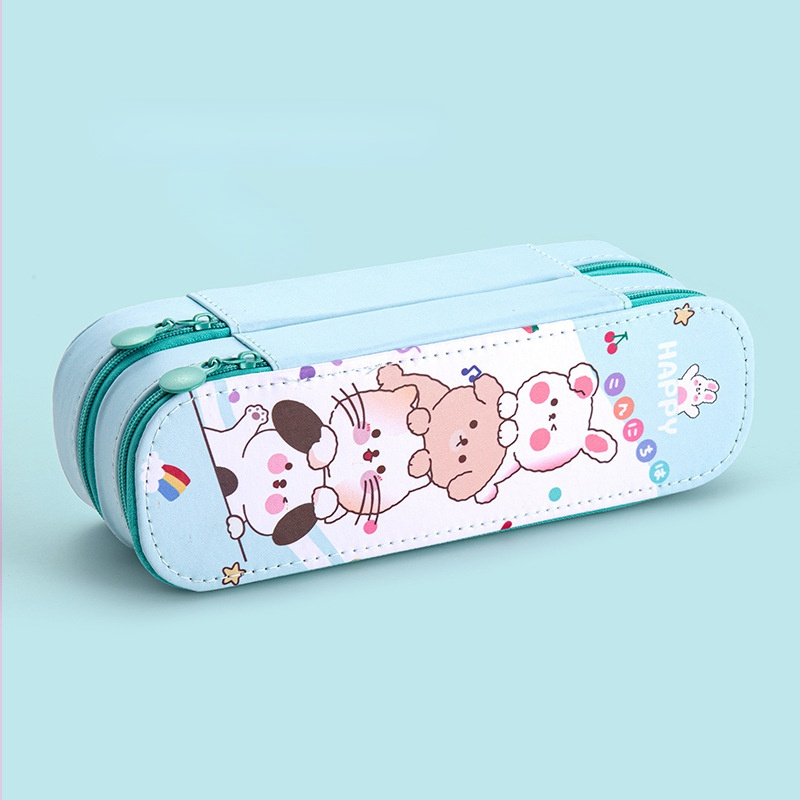 Double-layer primary school pencil box ins cute girls children men and women large-capacity multi-functional double pencil box stationery box