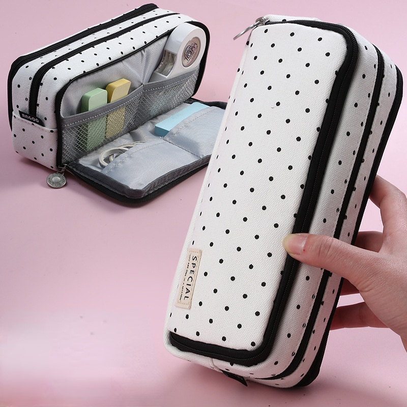 Double open multi-layer pencil bag multi-function cosmetic bag student stationery box