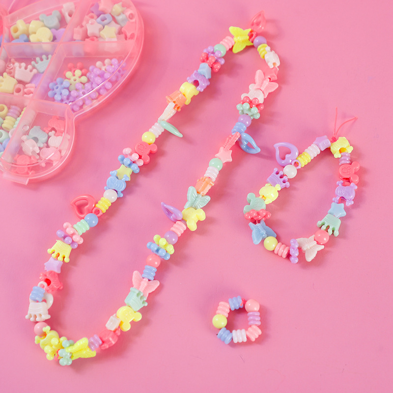 Fun children's beaded necklace bracelet wear beads girl handmade diy making material bag toys