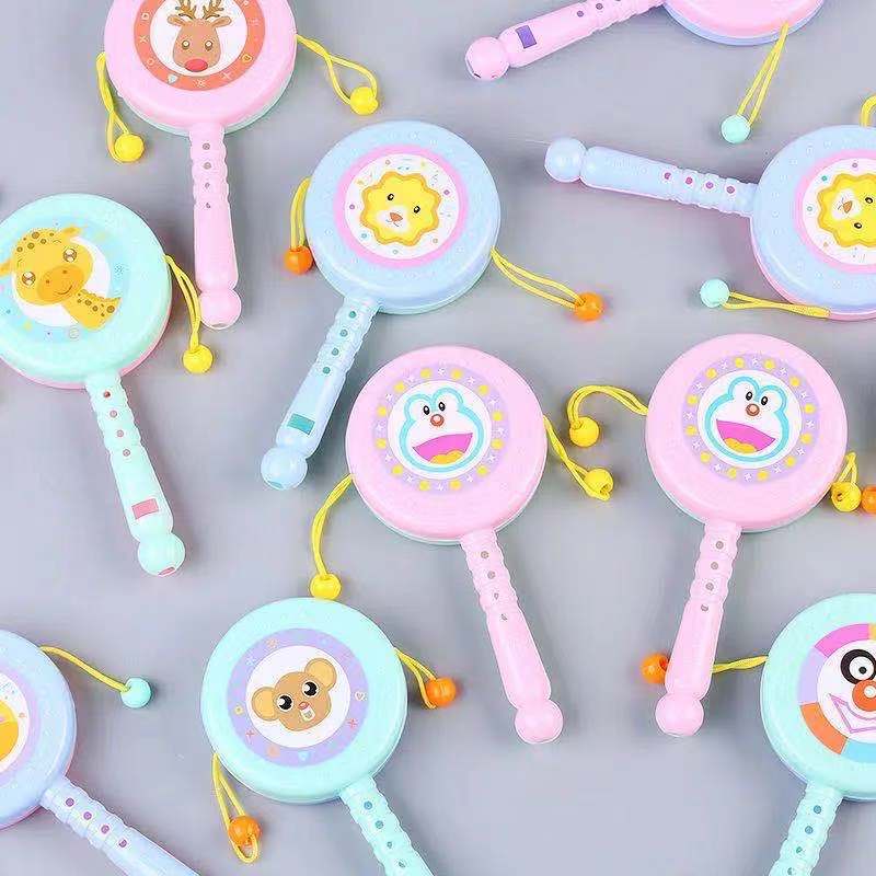5pcs Infants and young children can gnaw on the 1-year-old newborn baby hand drum to comfort the baby rattle stick children's toys