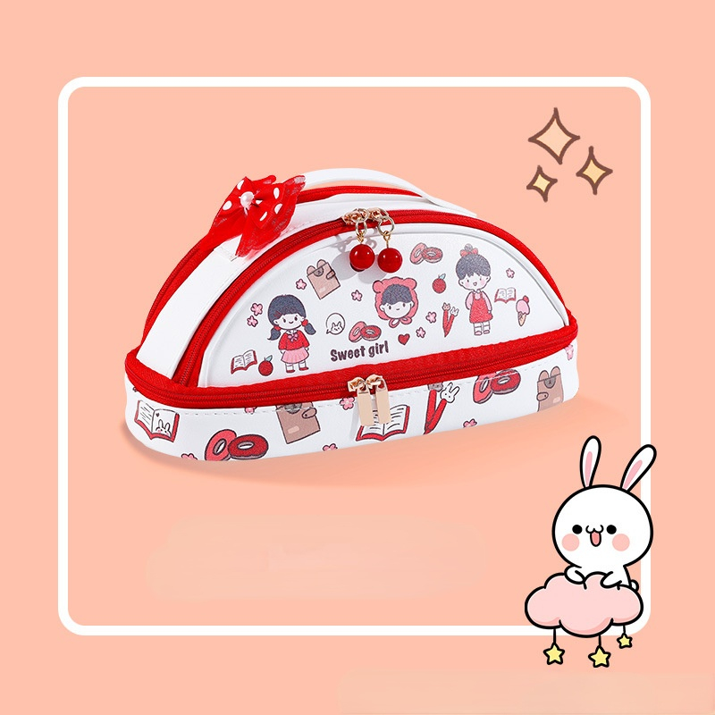 Portable student pencil bag cartoon Korean version of the junior high school girl simple and cute net red pencil stationery box