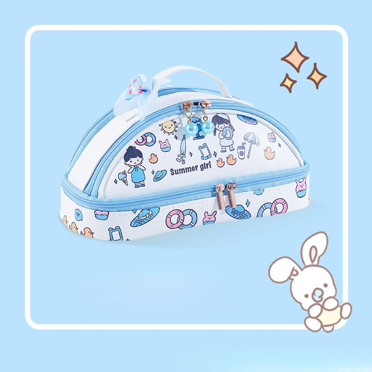 Portable student pencil bag cartoon Korean version of the junior high school girl simple and cute net red pencil stationery box