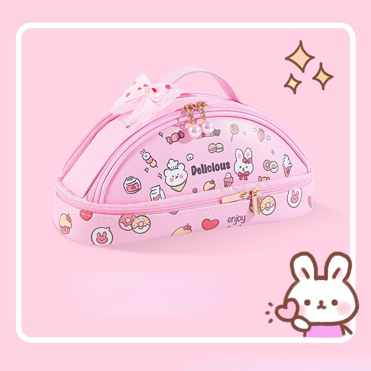 Portable student pencil bag cartoon Korean version of the junior high school girl simple and cute net red pencil stationery box