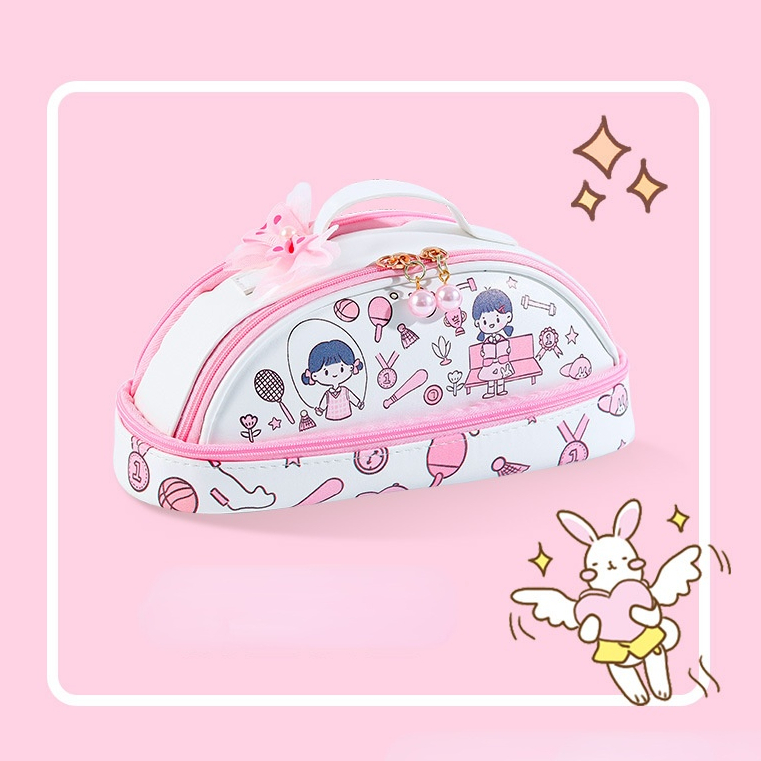 Portable student pencil bag cartoon Korean version of the junior high school girl simple and cute net red pencil stationery box