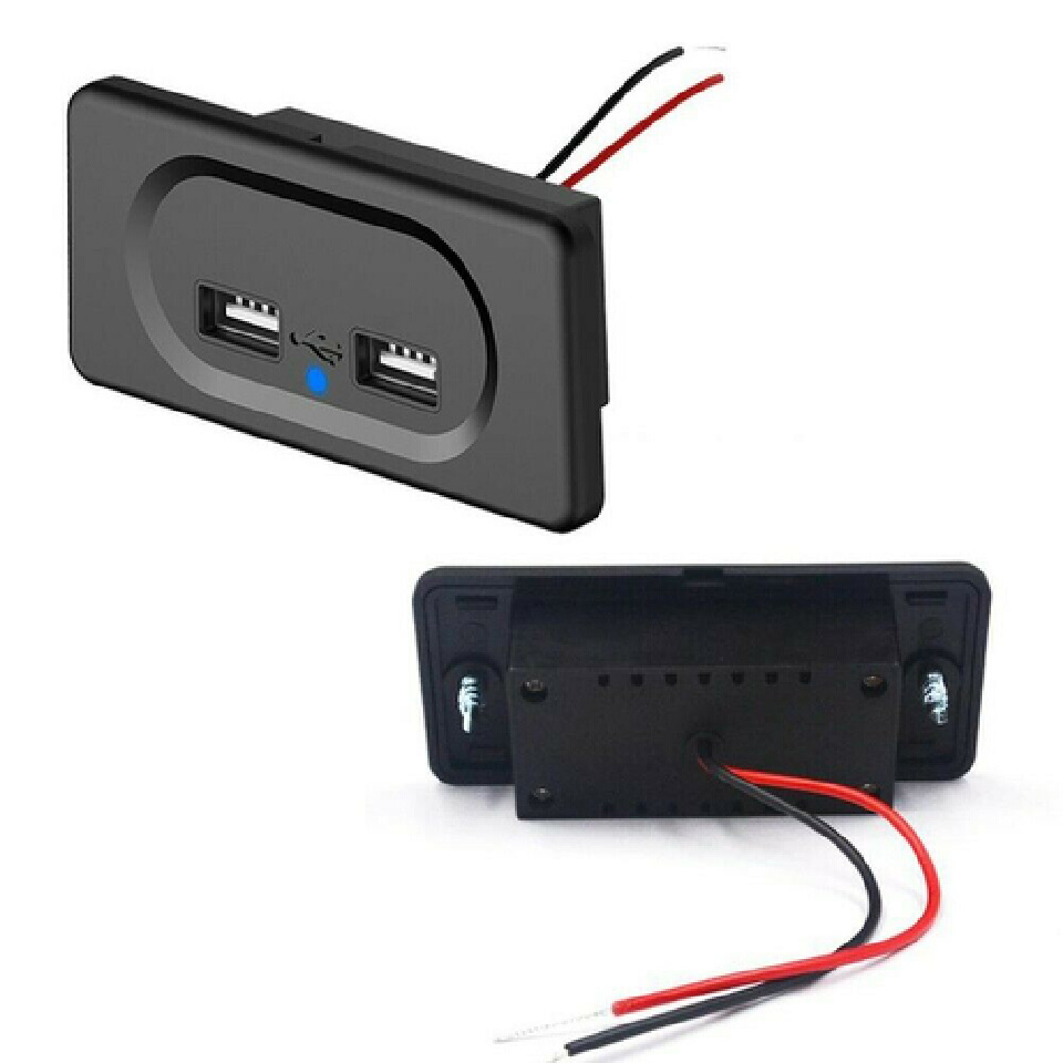 12V Car Charger Dual USB Charger Socket 4.8A  Power Outlet Splitter Adapter For Motorcycle Auto Truck ATVs Boat Car accessories