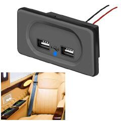 12V Car Charger Dual USB Charger Socket 4.8A  Power Outlet Splitter Adapter For Motorcycle Auto Truck ATVs Boat Car accessories
