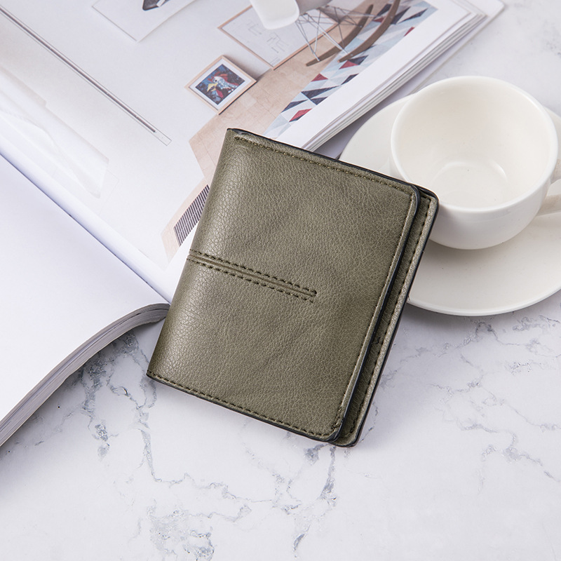 New Small Wallet Female Student Pure Color Simple Wallet Two Fold Small and Thin Large-capacity Coin Purse Designer Wallet
