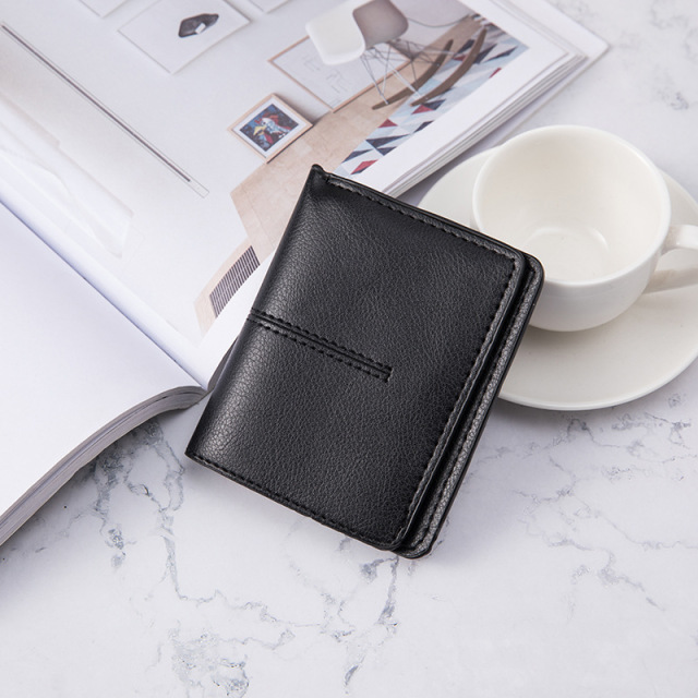 New Small Wallet Female Student Pure Color Simple Wallet Two Fold Small and Thin Large-capacity Coin Purse Designer Wallet