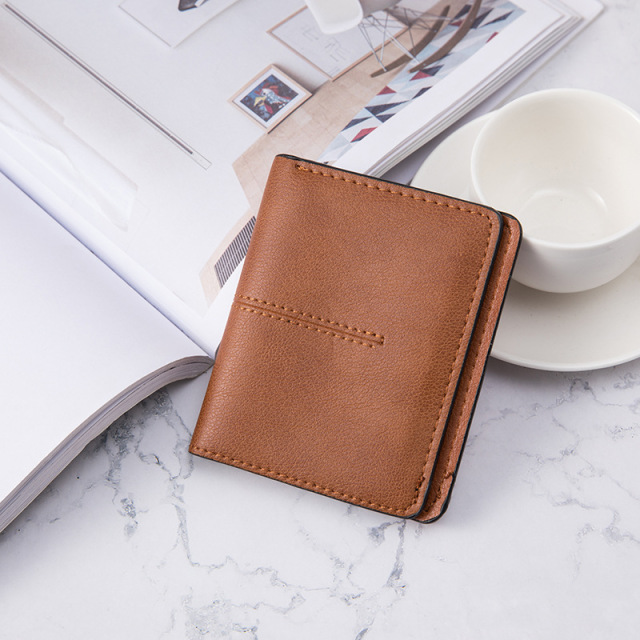 New Small Wallet Female Student Pure Color Simple Wallet Two Fold Small and Thin Large-capacity Coin Purse Designer Wallet