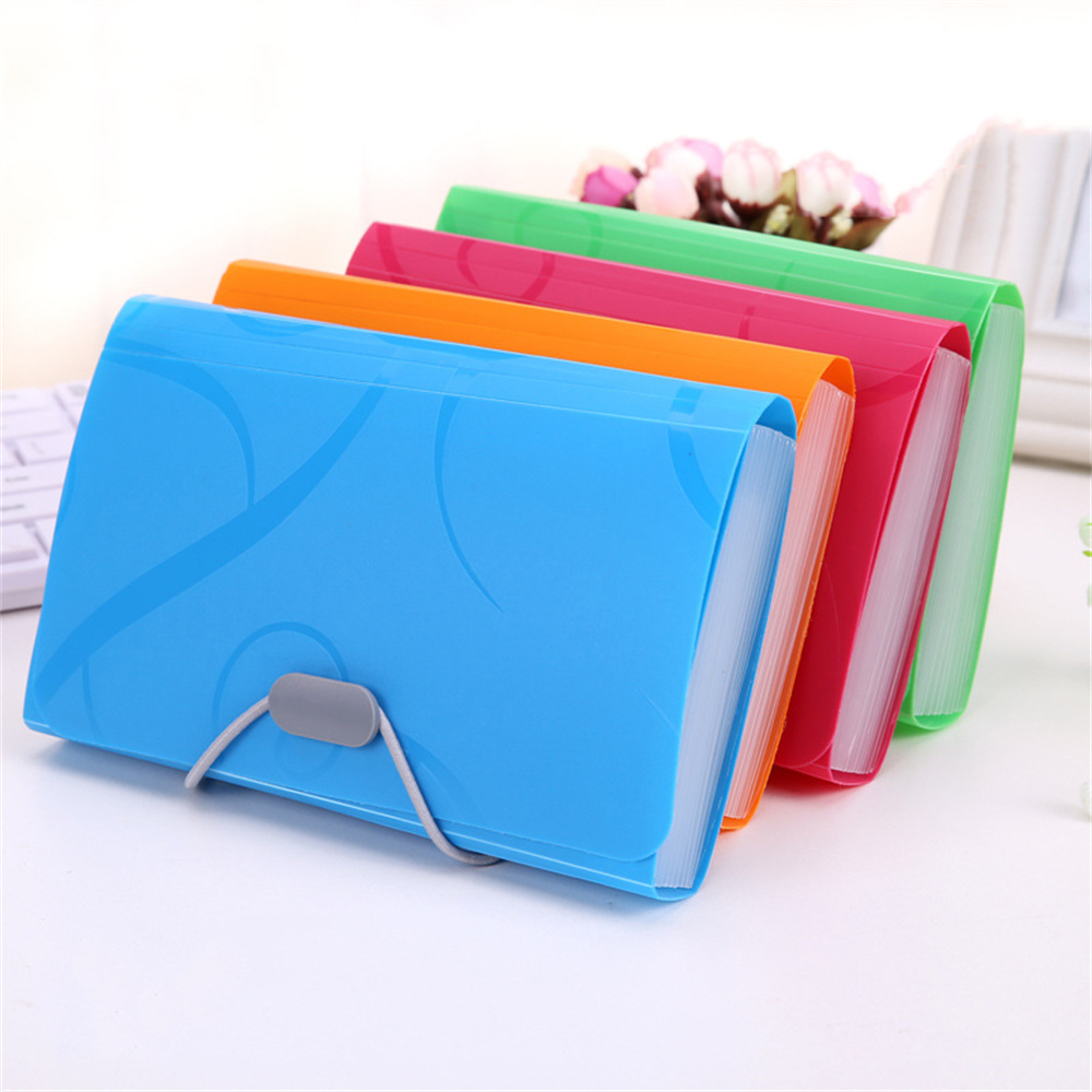 Creative Pvc Candy Colors Organ Bag Multi-layer Folder For Document Folders School Office Stationery Supplies