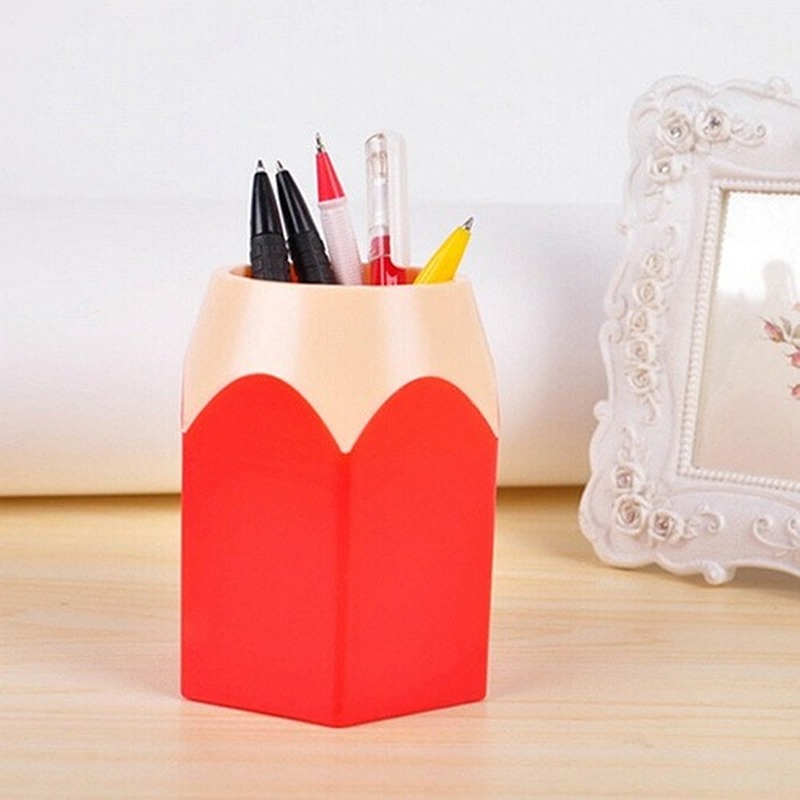 Creative Pen Vase Pencil Pot Stationery Desk Tidy Plastic Desk Organizer Container School Office Supplies 2pcs