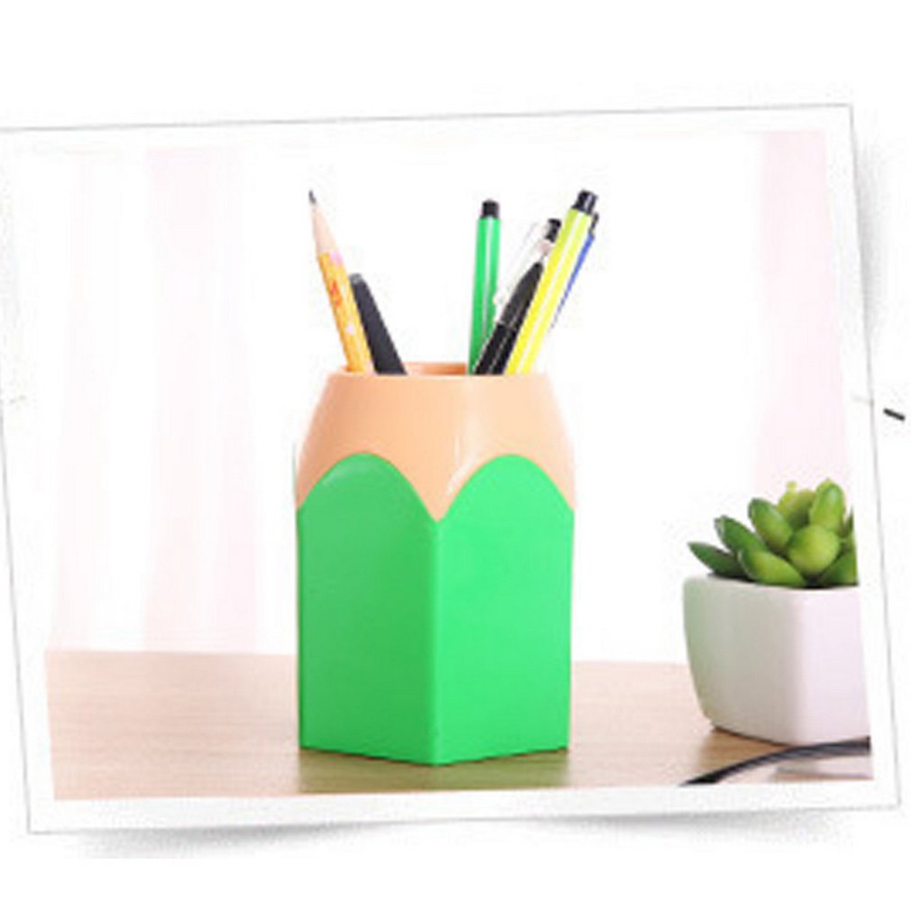 Creative Pen Vase Pencil Pot Stationery Desk Tidy Plastic Desk Organizer Container School Office Supplies 2pcs