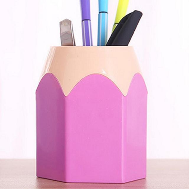Creative Pen Vase Pencil Pot Stationery Desk Tidy Plastic Desk Organizer Container School Office Supplies 2pcs