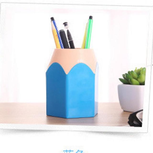 Creative Pen Vase Pencil Pot Stationery Desk Tidy Plastic Desk Organizer Container School Office Supplies 2pcs